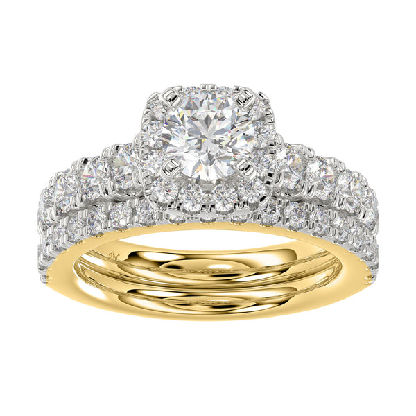 LADIES BRIDAL SET 2.30CT ROUND DIAMOND 14K YELLOW GOLD (SI QUALITY)