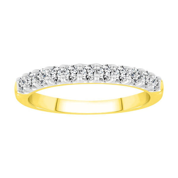 LADIES BAND 0.50CT ROUND DIAMOND 14K YELLOW GOLD (SI QUALITY)