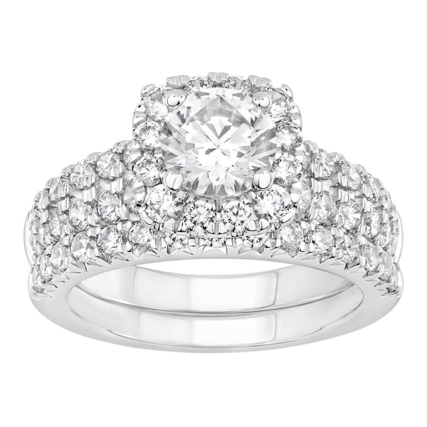 LADIES BRIDAL SET 2.35CT ROUND DIAMOND 14K WHITE GOLD (SI QUALITY) (CENTER STONE 1.00CT ROUND DIAMOND)