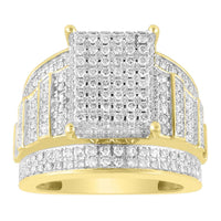 LADIES RING 3.00CT ROUND DIAMOND 10K YELLOW GOLD