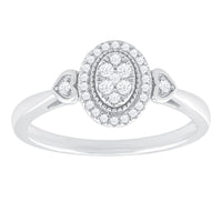 LADIES RING 0.16CT ROUND DIAMOND 10K WHITE GOLD