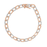 LADIES BRACELET 1.00CT ROUND DIAMOND 10K ROSE GOLD