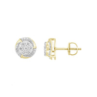 LADIES EARRINGS 0.50CT ROUND DIAMOND 10K YELLOW GOLD