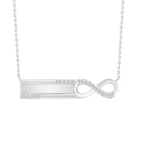 LADIES NECKLACE 0.10CT ROUND DIAMOND 10K WHITE GOLD