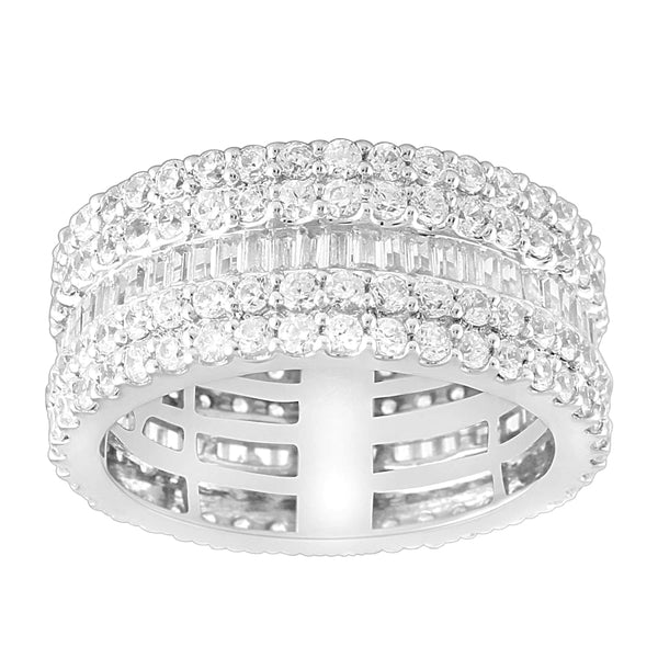 LADIES BAND 2.80CT ROUND/BAGUETTE DIAMOND 14K WHITE GOLD