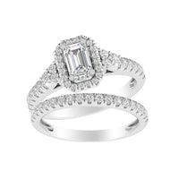 LADIES BRIDAL SET 1.25CT ROUND DIAMOND 14K WHITE GOLD (SI QUALITY)