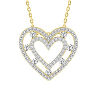 LADIES PENDANT WITH CHAIN 0.33CT ROUND DIAMOND 10K YELLOW GOLD