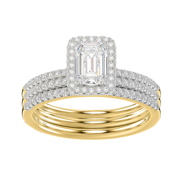 LADIES BRIDAL SET 1.50CT ROUND DIAMOND 14K YELLOW GOLD (SI QUALITY)