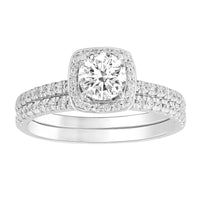 LADIES BRIDAL SET 1.33CT ROUND DIAMOND 14K WHITE GOLD (SI QUALITY) (CENTER STONE 0.75CT ROUND DIAMOND)