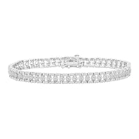 LADIES BRACELET 2.00CT ROUND/BAGUETTE DIAMOND 10K WHITE GOLD