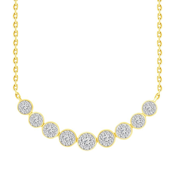 LADIES NECKLACE 0.50CT ROUND DIAMOND 10K YELLOW GOLD