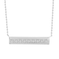 LADIES NECKLACE 0.50CT ROUND/BAGUETTE DIAMOND 14K WHITE GOLD