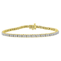 LADIES BRACELET 1.00CT ROUND DIAMOND 14K YELLOW GOLD