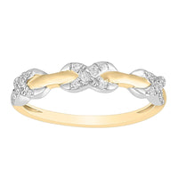 LADIES BAND 0.10CT ROUND DIAMOND 10K YELLOW GOLD