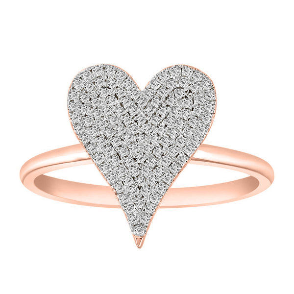 LADIES RING 0.33CT ROUND DIAMOND 10K ROSE GOLD