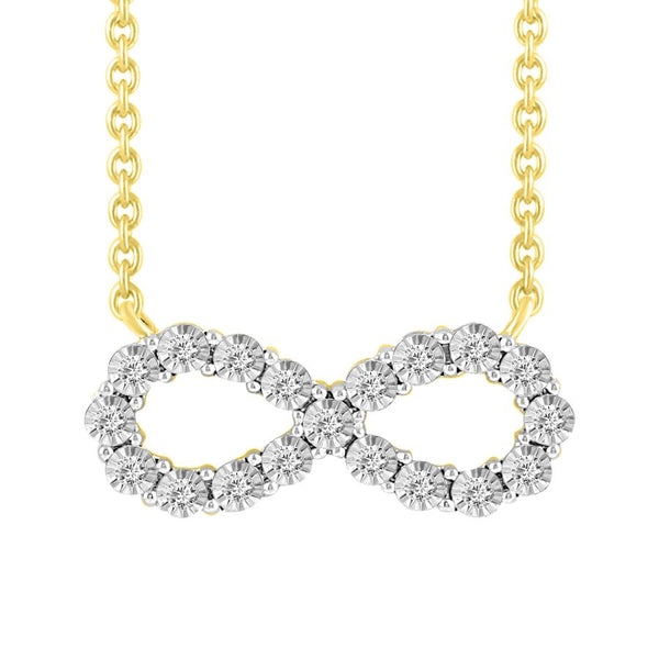 LADIES NECKLACE 0.15CT ROUND DIAMOND 10K YELLOW GOLD