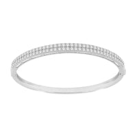 LADIES BANGLE 2.00CT ROUND DIAMOND 14K WHITE GOLD (SI QUALITY)