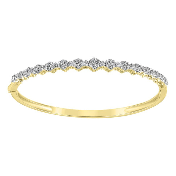 LADIES BANGLE 1.25CT ROUND DIAMOND 14K YELLOW GOLD (SI QUALITY)