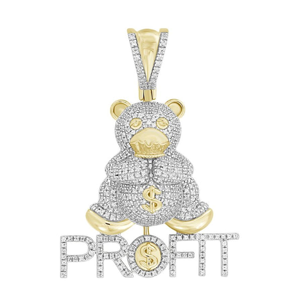 MEN'S CHARM 0.75CT ROUND DIAMOND 10K YELLOW GOLD