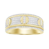 MEN'S RING 0.33CT ROUND/BAGUETTE DIAMOND 10K YELLOW GOLD