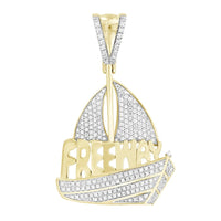 MEN'S CHARM 0.50CT ROUND DIAMOND 10K YELLOW GOLD