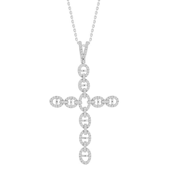 LADIES PENDANT 0.33CT ROUND DIAMOND 10K WHITE GOLD