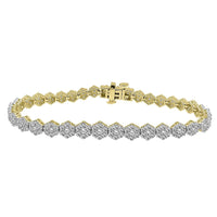 LADIES BRACELET 5.00CT ROUND DIAMOND 14K YELLOW GOLD (SI QUALITY)