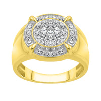 MEN'S RING 1.00CT ROUND DIAMOND 10K YELLOW GOLD