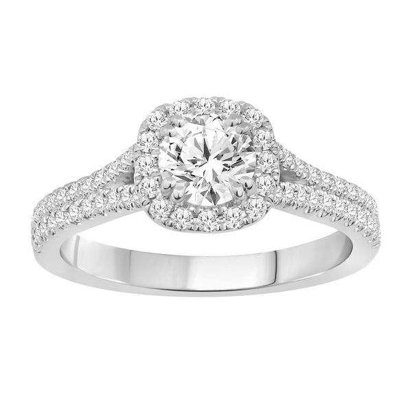 LADIES RING 1.25CT ROUND DIAMOND 14K WHITE GOLD (SI QUALITY)