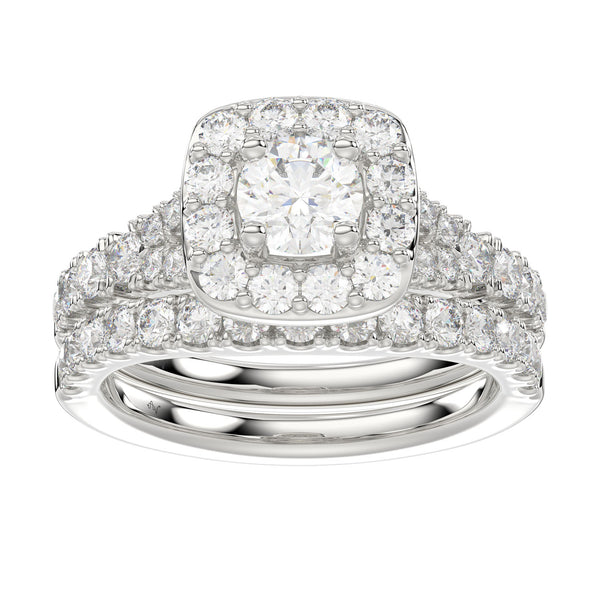 LADIES BRIDAL SET 1.90CT ROUND DIAMOND 14K WHITE GOLD (SI QUALITY)