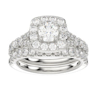 LADIES BRIDAL SET 1.90CT ROUND DIAMOND 14K WHITE GOLD (SI QUALITY)