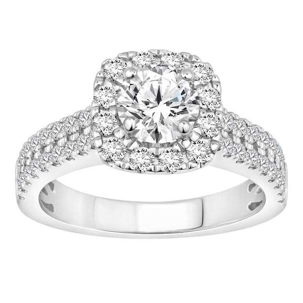 LADIES RING 1.50CT ROUND DIAMOND 14K WHITE GOLD (SI QUALITY)