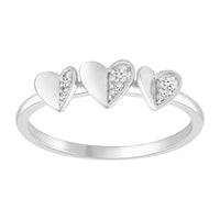 LADIES RING 0.10CT ROUND DIAMOND 10K WHITE GOLD