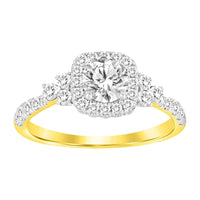 LADIES RING 1.25CT ROUND DIAMOND 14K YELLOW GOLD (SI QUALITY)