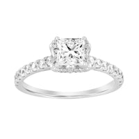 LADIES RING 1.25CT ROUND DIAMOND 14K WHITE GOLD (SI QUALITY) (CENTER STONE 0.75CT PRINCESS DIAMOND)