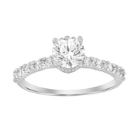 LADIES RING 1.25CT ROUND DIAMOND 14K WHITE GOLD (SI QUALITY) (CENTER STONE 0.75CT ROUND DIAMOND)