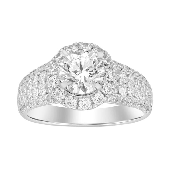 LADIES SEMI MOUNT RING 1.00CT ROUND DIAMOND 14K WHITE GOLD