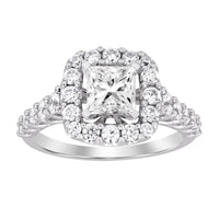 LADIES RING SEMI MOUNT 1.00CT ROUND DIAMOND 14K WHITE GOLD