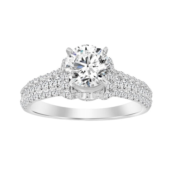 LADIES RING 0.70CT ROUND DIAMOND 14K WHITE GOLD