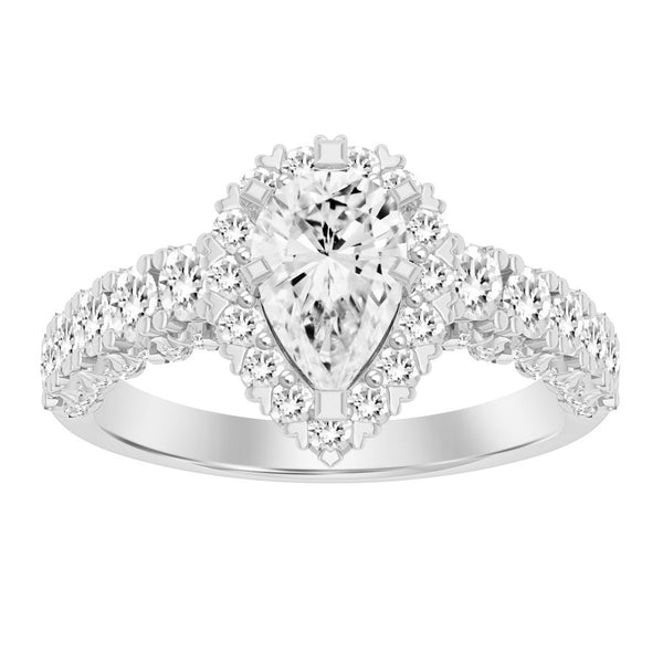 LADIES RING 1.00CT ROUND DIAMOND 14K WHITE GOLD