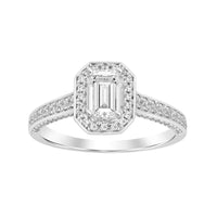 LADIES RING 0.50CT ROUND DIAMOND 14K WHITE GOLD