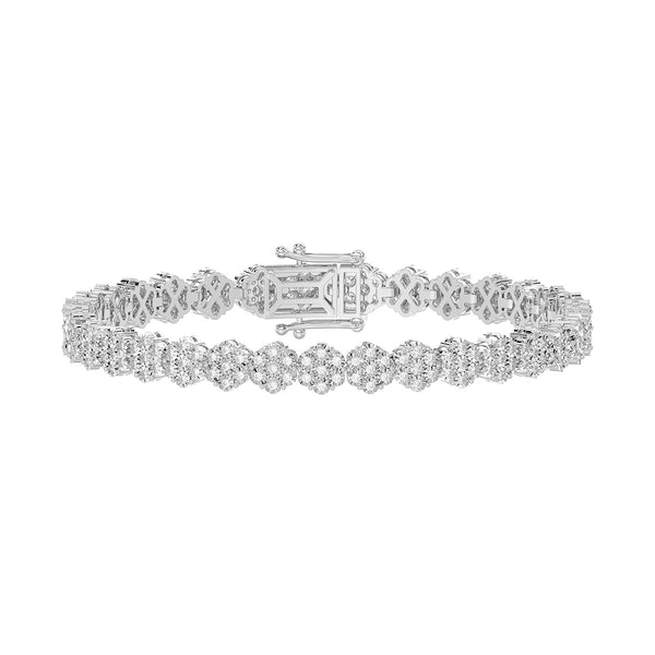 LADIES BRACELET 3.00CT ROUND DIAMOND 14K WHITE GOLD