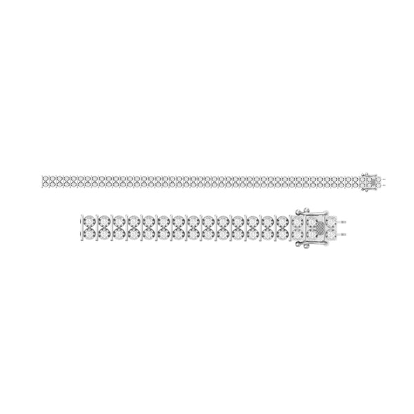 LADIES BRACELET 3.00CT ROUND DIAMOND 14K WHITE GOLD