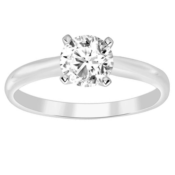 LADIES SOL RING 0.15CT ROUND DIAMOND 18K WHITE GOLD