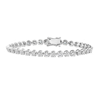 LADIES BRACELET 3.00CT ROUND DIAMOND 14K WHITE GOLD