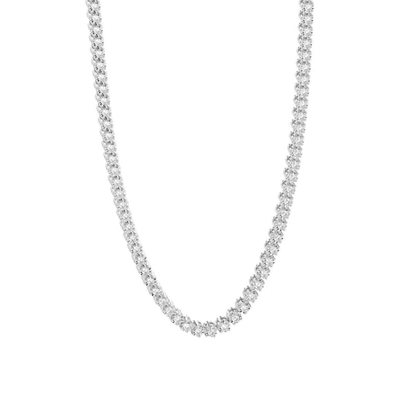 LADIES NECKLACE 1.50CT ROUND DIAMOND 14K WHITE GOLD  