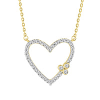 LADIES NECKLACES 0.25CT ROUND DIAMOND 10K YELLOW GOLD