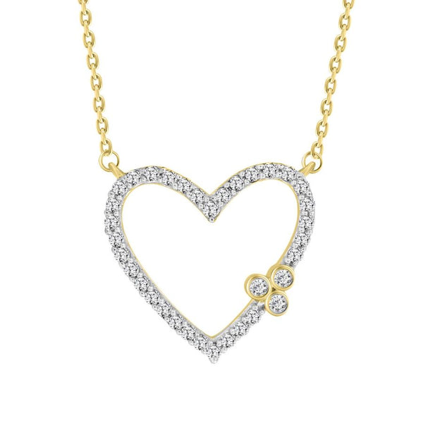LADIES NECKLACES 0.25CT ROUND DIAMOND 10K YELLOW GOLD