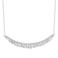 LADIES NECKLACE 0.75CT ROUND DIAMOND 14K WHITE GOLD