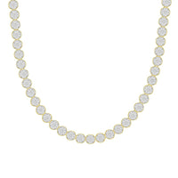 MEN'S NECKLACE 6.00CT ROUND DIAMOND 10K YELLOW GOLD